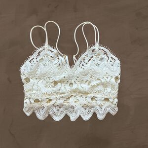 Anthropologie white Viviette Lace Bra Top size medium